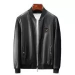 veste versace noir bomber leather v-logo medusa